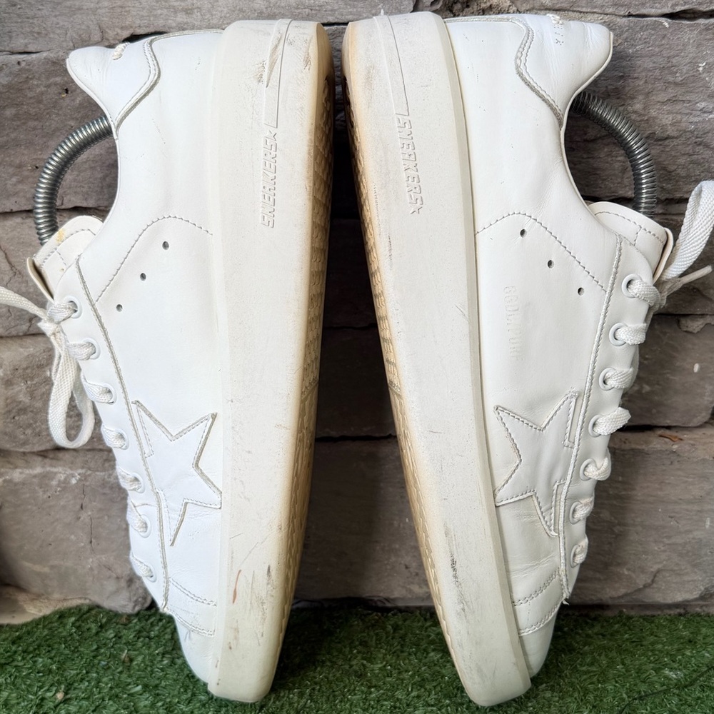 Golden Goose Pure Star White Leather Mens Sneakers - Picture 7 of 13